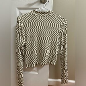 PAC Sun long sleeve olive green and cream tight fit